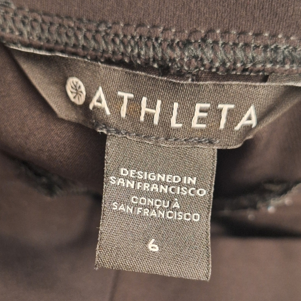 Athleta Endless High Rise Pants Womens 6 Black Straight Leg Pull On - Picture 5 of 7